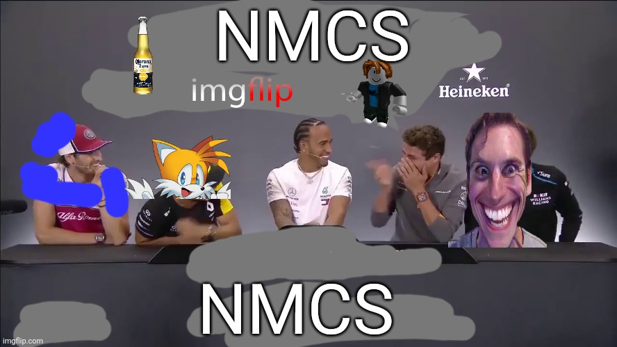 Drivers discuss Hamilton's deal while Tails embarrasses Lando | NMCS; NMCS | image tagged in lando norris,tails the fox,lewis hamilton,memes,nascar,nmcs | made w/ Imgflip meme maker