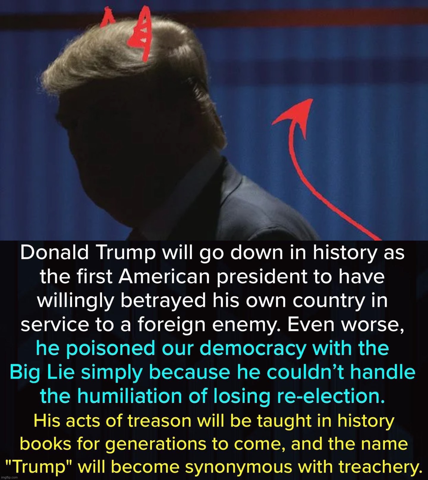 image tagged in devil trump,trump traitor | made w/ Imgflip meme maker