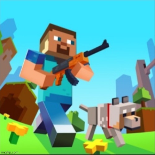 Minecraft Steve with gun | image tagged in minecraft steve with gun | made w/ Imgflip meme maker