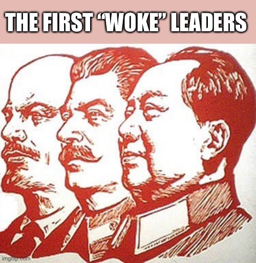 20th Century wokeness | THE FIRST “WOKE” LEADERS | image tagged in joseph stalin,lenin,mao zedong,woke,communism,democratic socialism | made w/ Imgflip meme maker