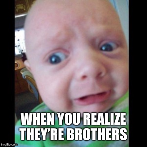 Uhhhhhhhhh... | WHEN YOU REALIZE THEY’RE BROTHERS | image tagged in uhhhhhhhhh | made w/ Imgflip meme maker