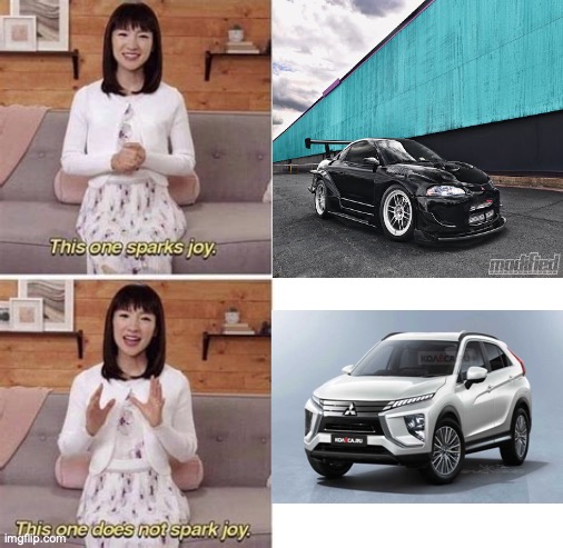 old Mitsubishi Eclipse vs the new Mitsubishi Eclipse crossover I hate it | image tagged in car memes | made w/ Imgflip meme maker