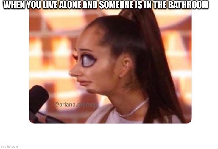 Living alone be like | WHEN YOU LIVE ALONE AND SOMEONE IS IN THE BATHROOM | image tagged in dank memes | made w/ Imgflip meme maker