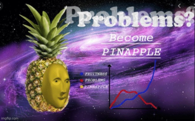 Credit to Mr_sus. | image tagged in problems become pinapple | made w/ Imgflip meme maker