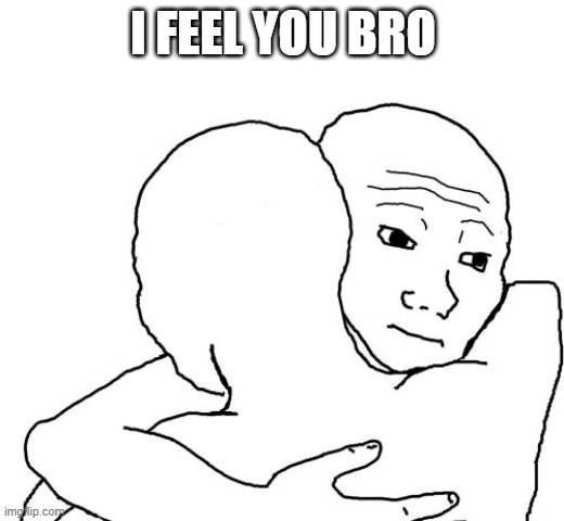 I feel you bro | I FEEL YOU BRO | image tagged in i feel you bro | made w/ Imgflip meme maker