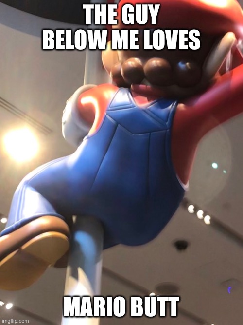 The guy below me loves Mario butt | THE GUY BELOW ME LOVES; MARIO BUTT | image tagged in mario,butt,memes,funny | made w/ Imgflip meme maker