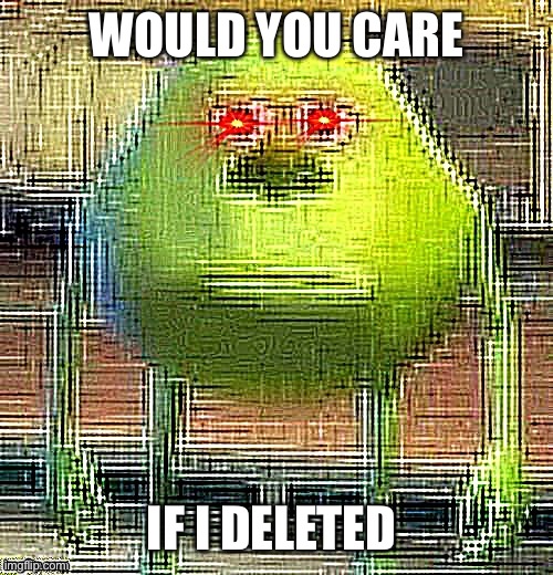 Febweggao | WOULD YOU CARE; IF I DELETED | image tagged in mike knows | made w/ Imgflip meme maker