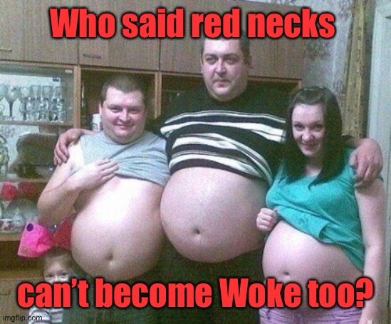 Guess the genders: you got 58 tries | Who said red necks; can’t become Woke too? | image tagged in woke,gender,pregnant,red necks | made w/ Imgflip meme maker