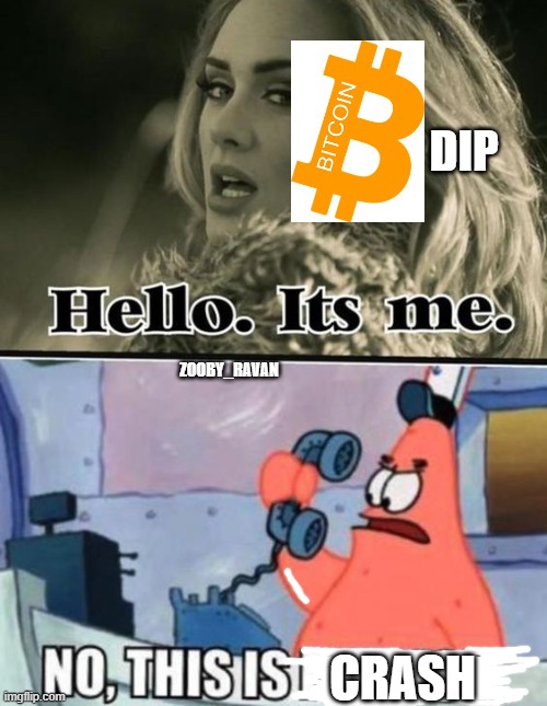 lmao bitcoin dip every time | DIP; ZOOBY_RAVAN; CRASH | image tagged in bitcoin,memes,funny memes,doge | made w/ Imgflip meme maker