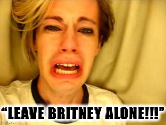 He’s cringe, but he’s right | “LEAVE BRITNEY ALONE!!!” | image tagged in leave britney alone | made w/ Imgflip meme maker