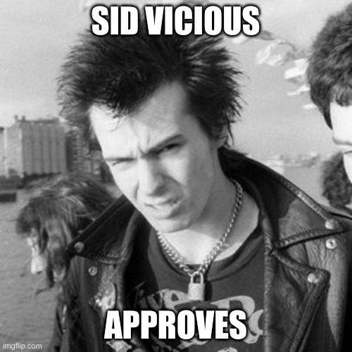 Sid Vicious | SID VICIOUS; APPROVES | image tagged in sid vicious,approves,funny memes | made w/ Imgflip meme maker