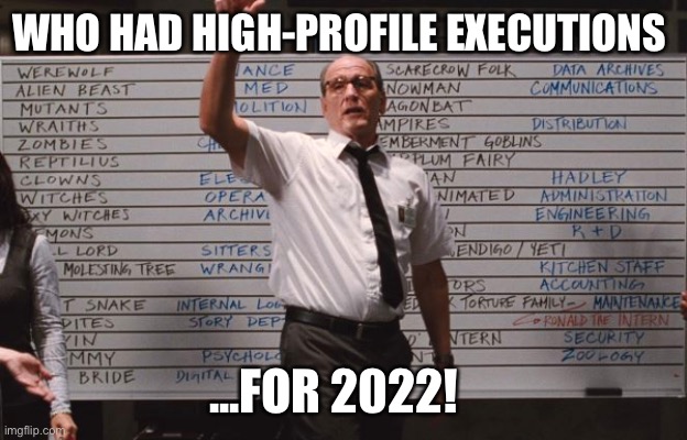 Elites going down | WHO HAD HIGH-PROFILE EXECUTIONS; ...FOR 2022! | image tagged in cabin the the woods,fraud,government corruption,covid,election,natural selection | made w/ Imgflip meme maker