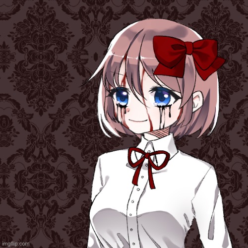 Sayori when- | image tagged in sayori | made w/ Imgflip meme maker