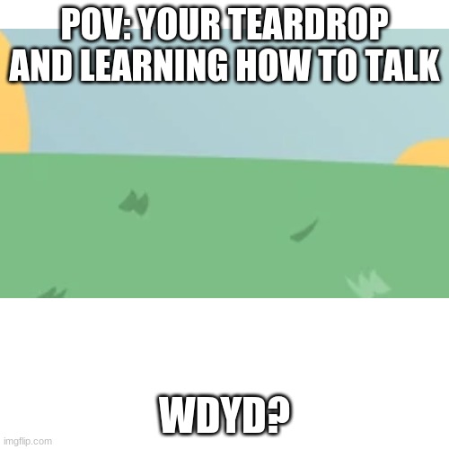 BFDI oc or and bfdi charter that been in the series fo a long time | POV: YOUR TEARDROP AND LEARNING HOW TO TALK; WDYD? | image tagged in bfdi,bfb,object show | made w/ Imgflip meme maker