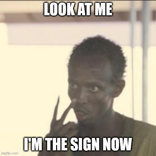 Look At Me Meme | LOOK AT ME; I'M THE SIGN NOW | image tagged in memes,look at me | made w/ Imgflip meme maker