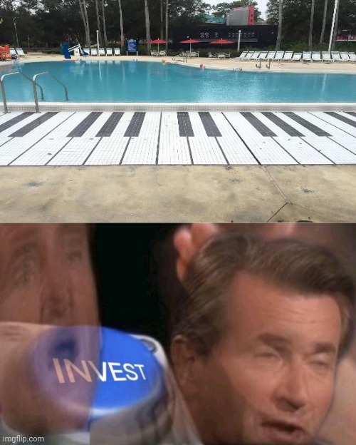 Piano shaped pool | image tagged in invest,piano,pool,swimming pool,funny,memes | made w/ Imgflip meme maker