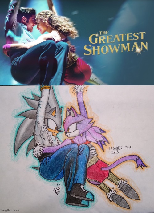 It took me two hours to make this. Hope you guys enjoy! | image tagged in greatest,showman,silver,blaze | made w/ Imgflip meme maker