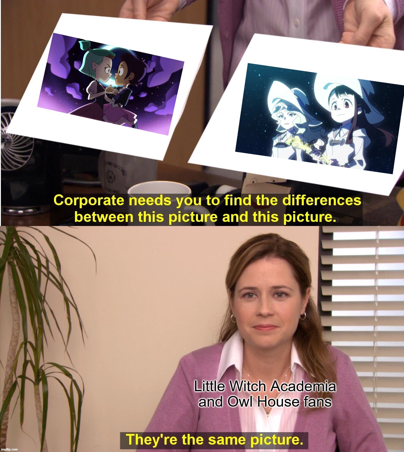 They're The Same Picture | Little Witch Academia and Owl House fans | image tagged in memes,they're the same picture | made w/ Imgflip meme maker