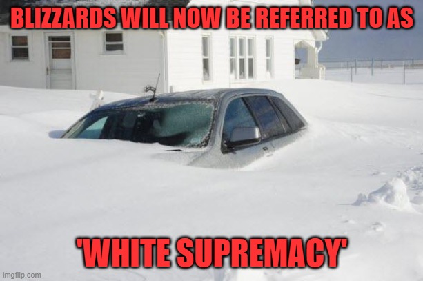 Snow storm Large | BLIZZARDS WILL NOW BE REFERRED TO AS 'WHITE SUPREMACY' | image tagged in snow storm large | made w/ Imgflip meme maker