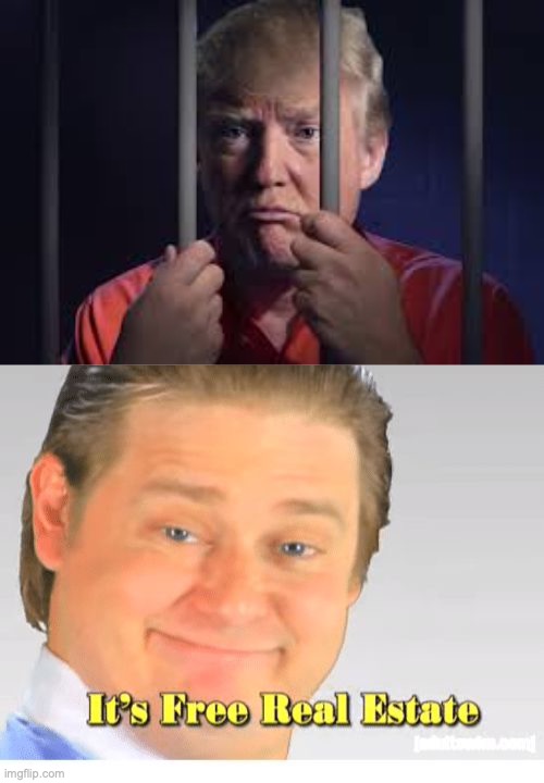 image tagged in trump jail,it's free real estate | made w/ Imgflip meme maker