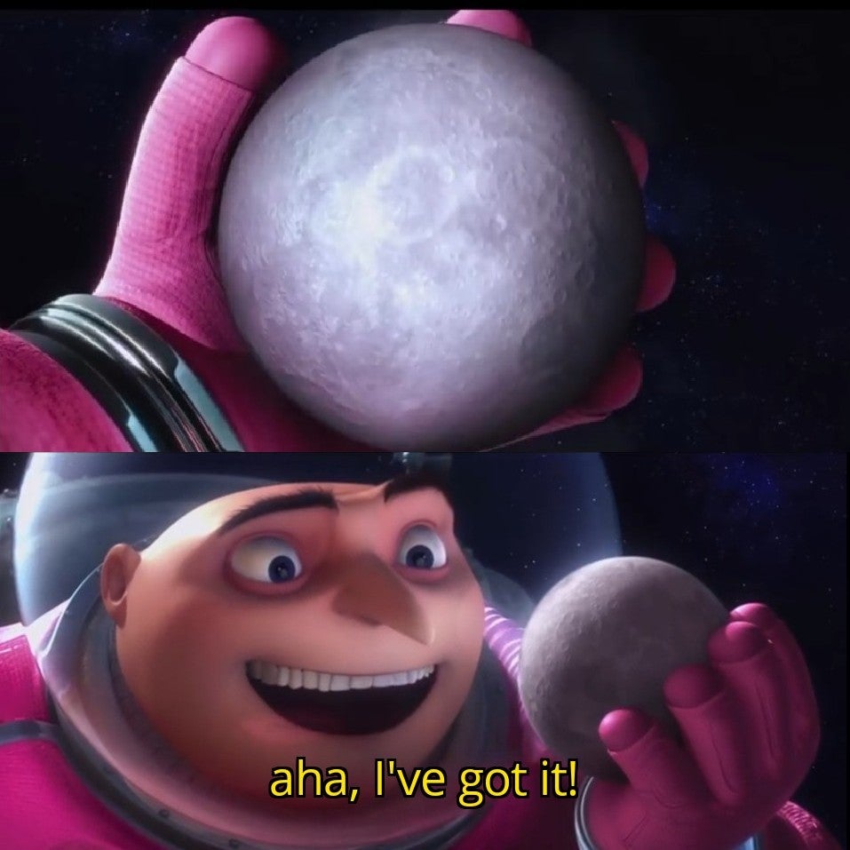 Gru holds the moon Blank Meme Template