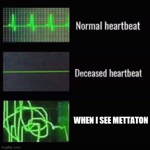 heartbeat rate | WHEN I SEE METTATON | image tagged in heartbeat rate | made w/ Imgflip meme maker