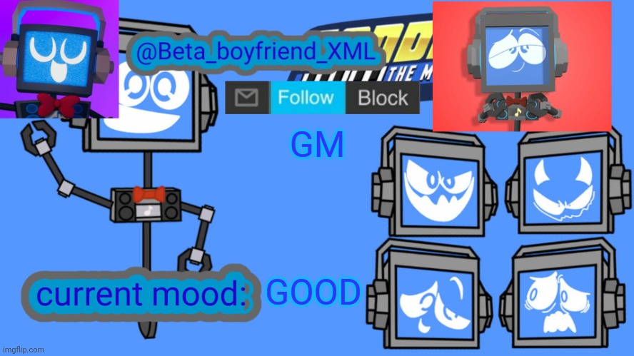 Beta boyfriend's MSMG fandroid announcement template | GM; GOOD | image tagged in beta boyfriend's msmg fandroid announcement template | made w/ Imgflip meme maker