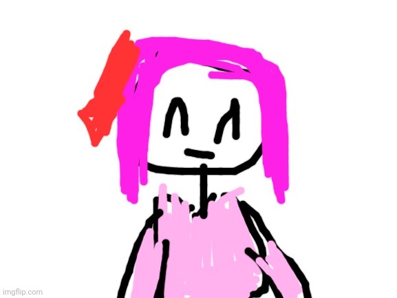 A mediocre attempt at drawing my OC Pink | made w/ Imgflip meme maker