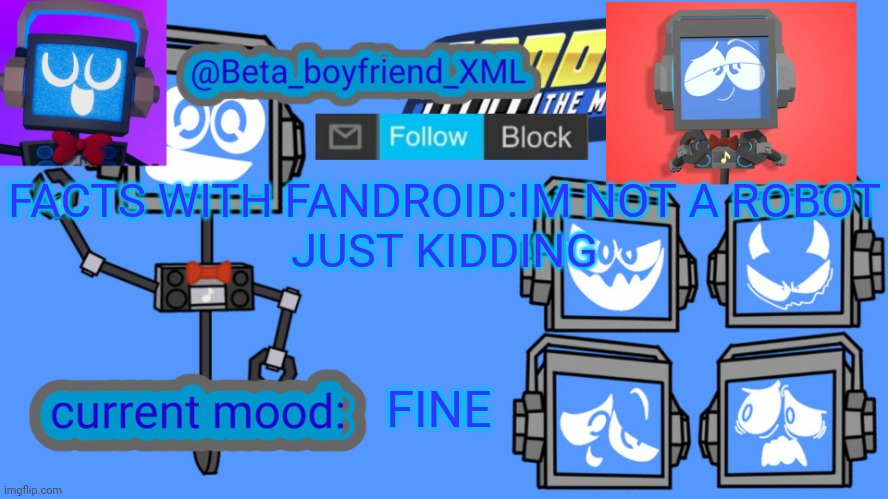 Beta boyfriend's MSMG fandroid announcement template | FACTS WITH FANDROID:IM NOT A ROBOT






JUST KIDDING; FINE | image tagged in beta boyfriend's msmg fandroid announcement template | made w/ Imgflip meme maker