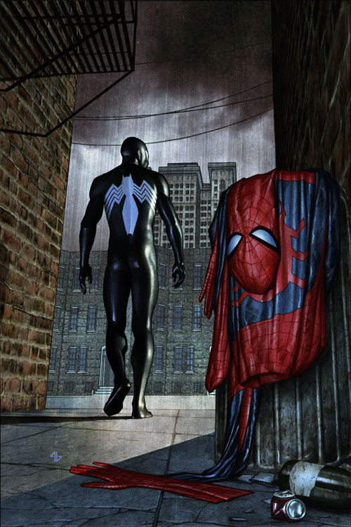 Spiderman becoming venom Blank Meme Template
