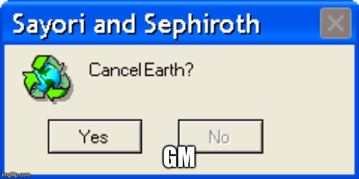 Sayori and Sephiroth | GM | image tagged in sayori and sephiroth | made w/ Imgflip meme maker