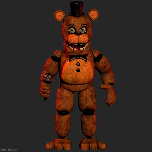My first FNaF edit | image tagged in five nights at freddys,freddy fazbear,witheredfreddy | made w/ Imgflip meme maker