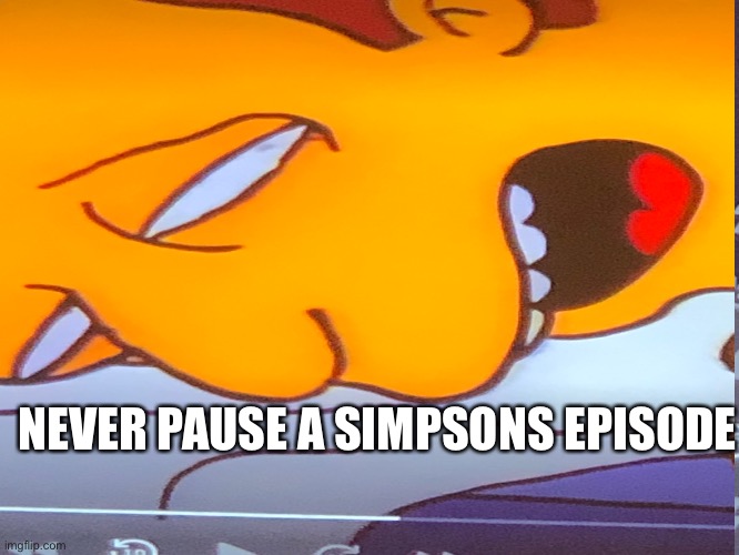Never pause a simpsons episode | NEVER PAUSE A SIMPSONS EPISODE | image tagged in memes,pause,fun,weird | made w/ Imgflip meme maker