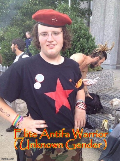 Elite Antifa Warrior | image tagged in gender confusion | made w/ Imgflip meme maker