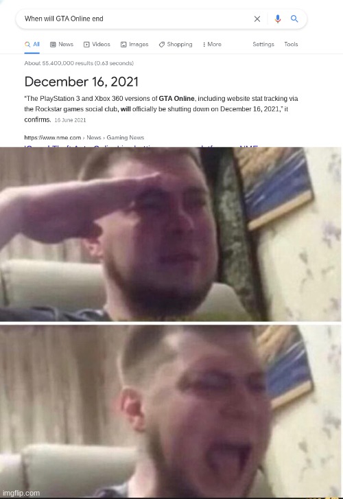 goodbye | image tagged in crying salute | made w/ Imgflip meme maker