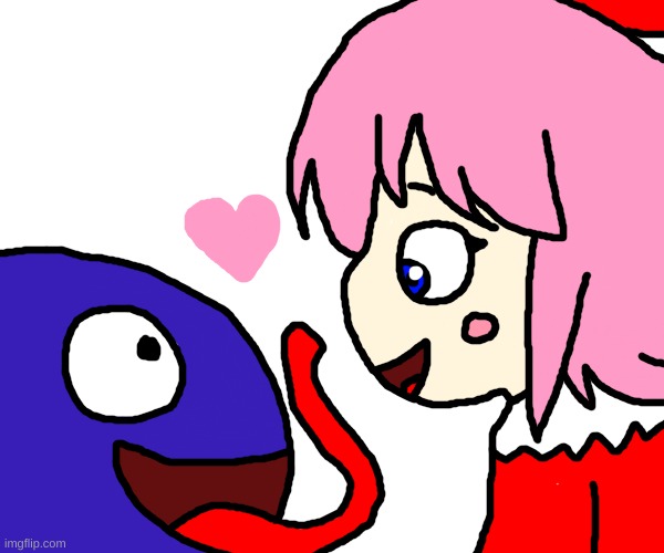 Gooey x Ribbon relationship forever | image tagged in kirby,cute,relationship,fanart | made w/ Imgflip meme maker