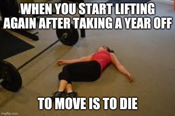 WUBBA LUBBA DUB DUB BABY! | WHEN YOU START LIFTING AGAIN AFTER TAKING A YEAR OFF; TO MOVE IS TO DIE | image tagged in workout,wubba lubba dub dub,ouch,pain,painting | made w/ Imgflip meme maker