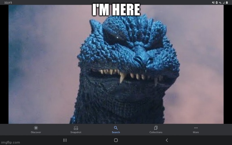 I have never seen such Dog Piss Before | I'M HERE | image tagged in godzilla has never seen such dog piss before | made w/ Imgflip meme maker