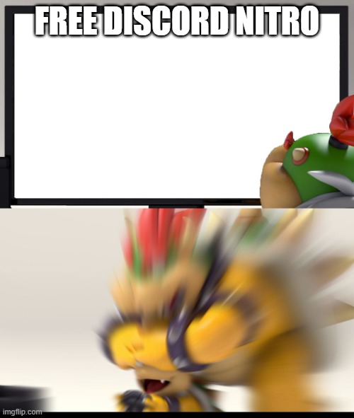 Bowser and Bowser Jr. NSFW | FREE DISCORD NITRO | image tagged in bowser and bowser jr nsfw | made w/ Imgflip meme maker