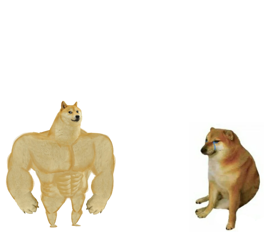 strong and weak doge Blank Meme Template