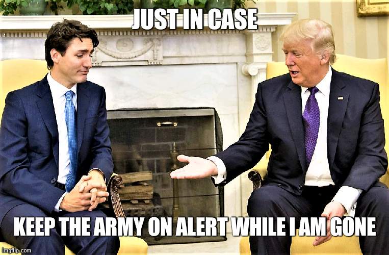 In case people try to cause chaos without popular leadership for their own advantage | JUST IN CASE; KEEP THE ARMY ON ALERT WHILE I AM GONE | image tagged in just in case,army | made w/ Imgflip meme maker