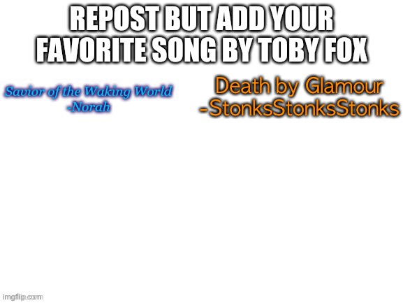 R e p o s t  p l z | Death by Glamour -StonksStonksStonks | image tagged in song,toby fox,repost | made w/ Imgflip meme maker