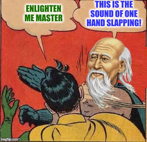 ENLIGHTEN ME MASTER THIS IS THE SOUND OF ONE HAND SLAPPING! | made w/ Imgflip meme maker