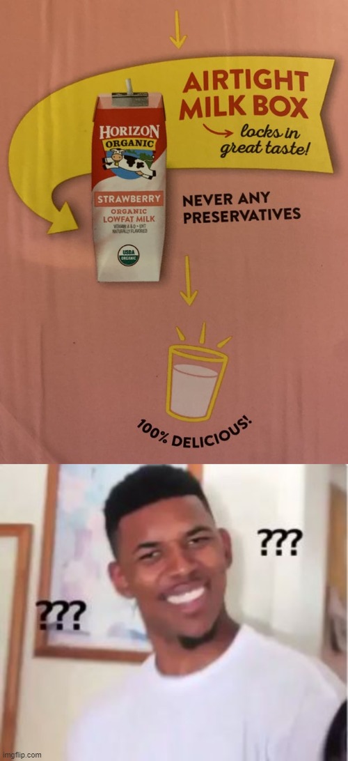 Wait, it says it lacks in great taste but it also says it's 100% delicious??? | image tagged in nick young | made w/ Imgflip meme maker