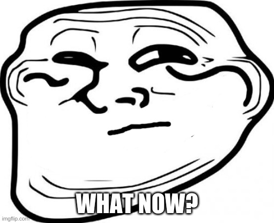 Troll Face Meme | WHAT NOW? | image tagged in memes,troll face | made w/ Imgflip meme maker