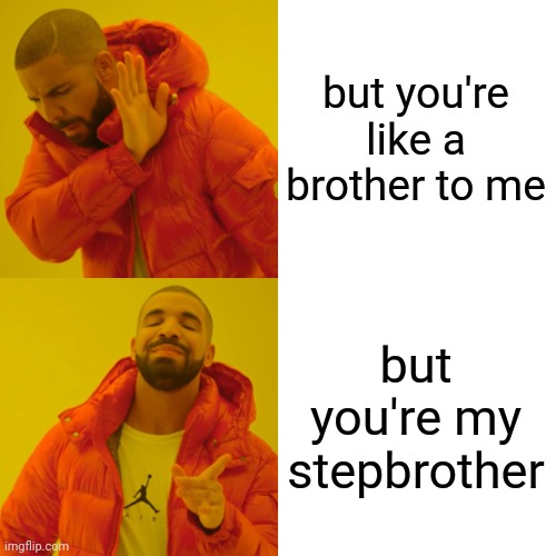 that extra step can change everything | but you're like a brother to me; but you're my stepbrother | image tagged in memes,drake hotline bling | made w/ Imgflip meme maker