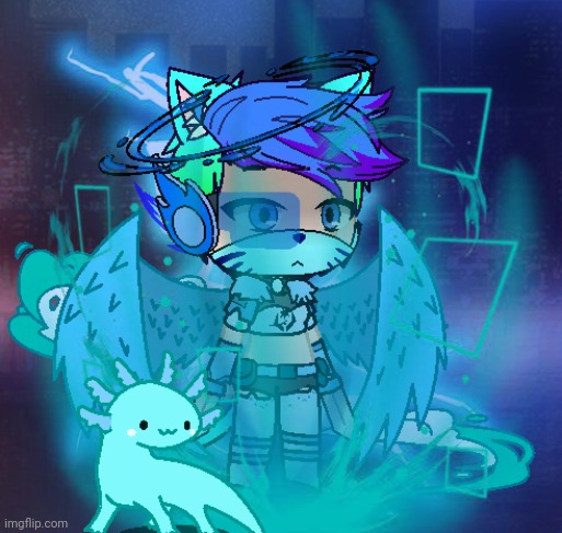 my oc aquamarine and Ax the Axolotl | made w/ Imgflip meme maker