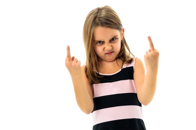 girl middle fingers Blank Meme Template