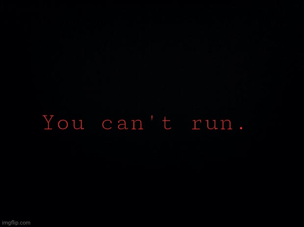 You can't run. | You can't run. | image tagged in you cant run | made w/ Imgflip meme maker