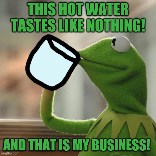 But That's None Of My Business Meme | THIS HOT WATER TASTES LIKE NOTHING! AND THAT IS MY BUSINESS! | image tagged in memes,but that's none of my business,kermit the frog | made w/ Imgflip meme maker